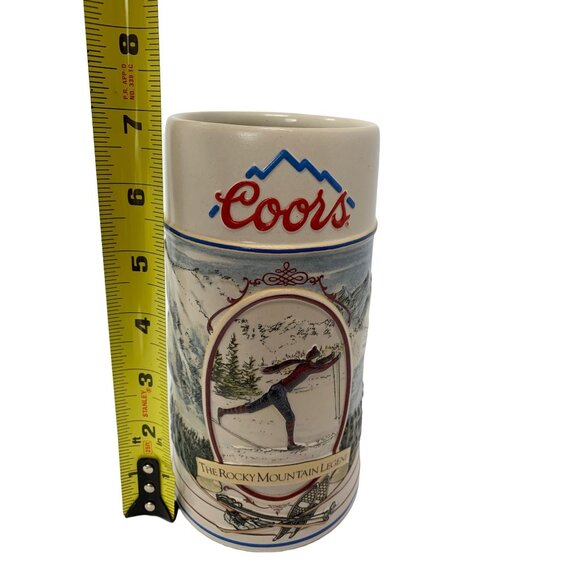 Coors Mug Stein Vintage 1991 Rocky Mountain Legend Series X Country Skiing - Picture 11 of 13